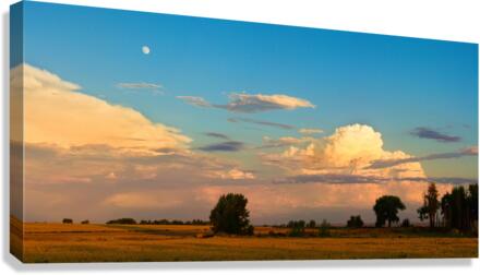 Thunderstorm  Front Moon Panoramic  Canvas Print