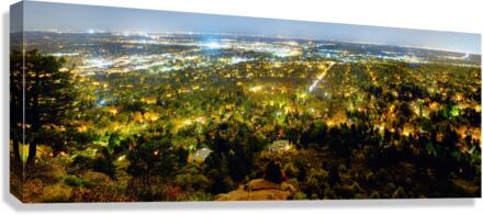 Boulder Colorado City Lights Panorama  Canvas Print