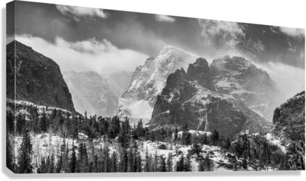 RMNP Gateway Rockies Black and White  Canvas Print