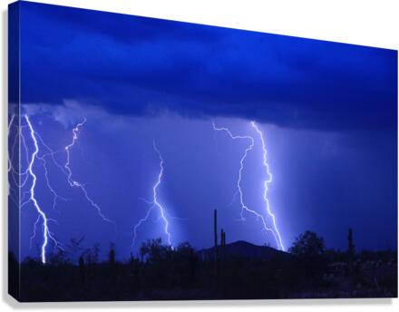 Lightning Storm in the Desert  Canvas Print