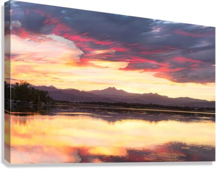 Colorful Colorado Rocky Mountain Sky Reflection  Impression sur toile