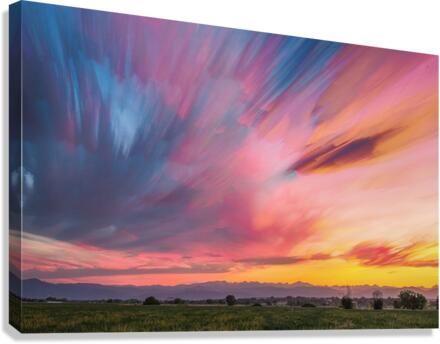 Colorado Front Range Sunset Timed Stack Impression sur toile