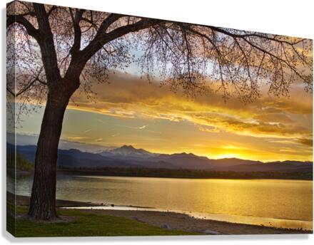 Twin Peaks Golden Spring Sunset Canvas print
