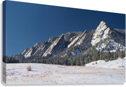 Flatiron Snow Dusted Boulder CO Panoramic   Canvas Print