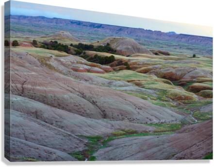 South Dakota Badlands and Colorful Morning Grasslands  Impression sur toile