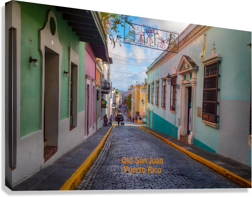 Vibrant Essence of Old San Juan Puerto Rico Poster  Impression sur toile