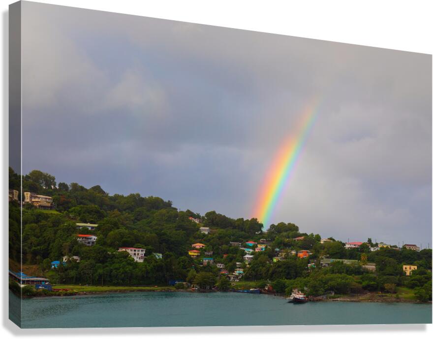 The Splendor of St. Lucia Finale of an Intense Rainbow  Impression sur toile