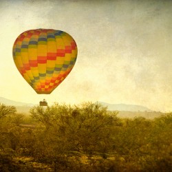 Hot Air Balloon Flight over the Southwest Desert Fine Art Print 