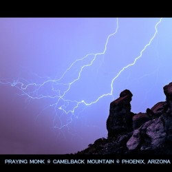 Praying Monk Camelback Mountain Lightning Monsoon Storm Limited 