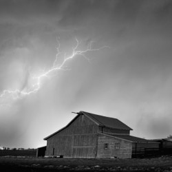 Watching The Storm From The Farm BW