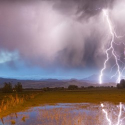 Lightning Striking Longs Peak Foothills 6
