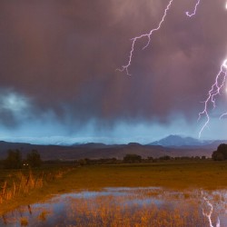 Lightning Striking Longs Peak Foothills 5