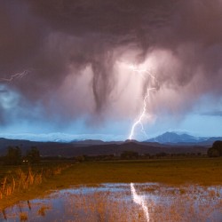 Lightning Striking Longs Peak Foothills 3