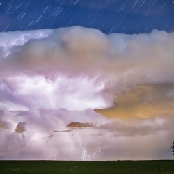 Dancing Thunderstorm Cell On The Horizon