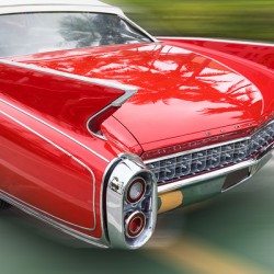 Back End of a Beautiful 1960 Red Cadillac Eldorado