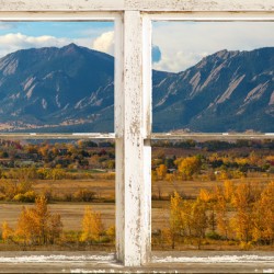 Boulder Colorado Flatirons Autumn  Rustic Window