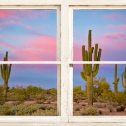 Colorful Southwest Desert Window View