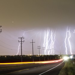 Lightning Bolts Cloud to Ground Striking 