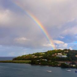 Rainbow Descending Near the Vigie Lighthouse in St Lucia