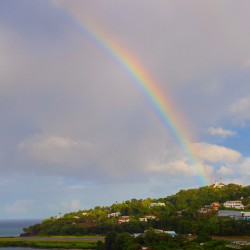 Rainbow On The Lighthouse On St Lucia