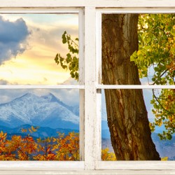 Rocky Mountain Autumn Season Rustic Window