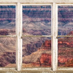 Rustic Window View Grand Canyon