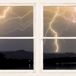 Stormy Night Window View