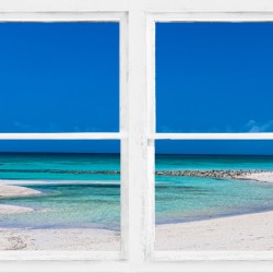 Tropical Blue Ocean Window View