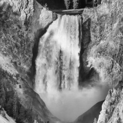 Upper Yellowstone Falls Black White