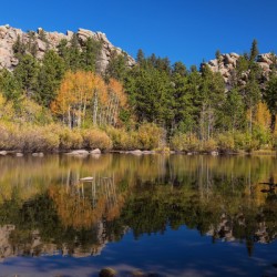 Cool Calm Rocky Mountains Autumn Reflections