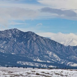 Flatirons Longs Peak Winter Panorama