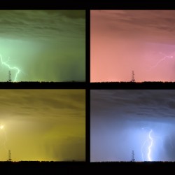 Colorful Lightning Thunderstorm Collage