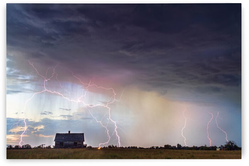 Lightning On the Prairie Homestead by Bo Insogna
