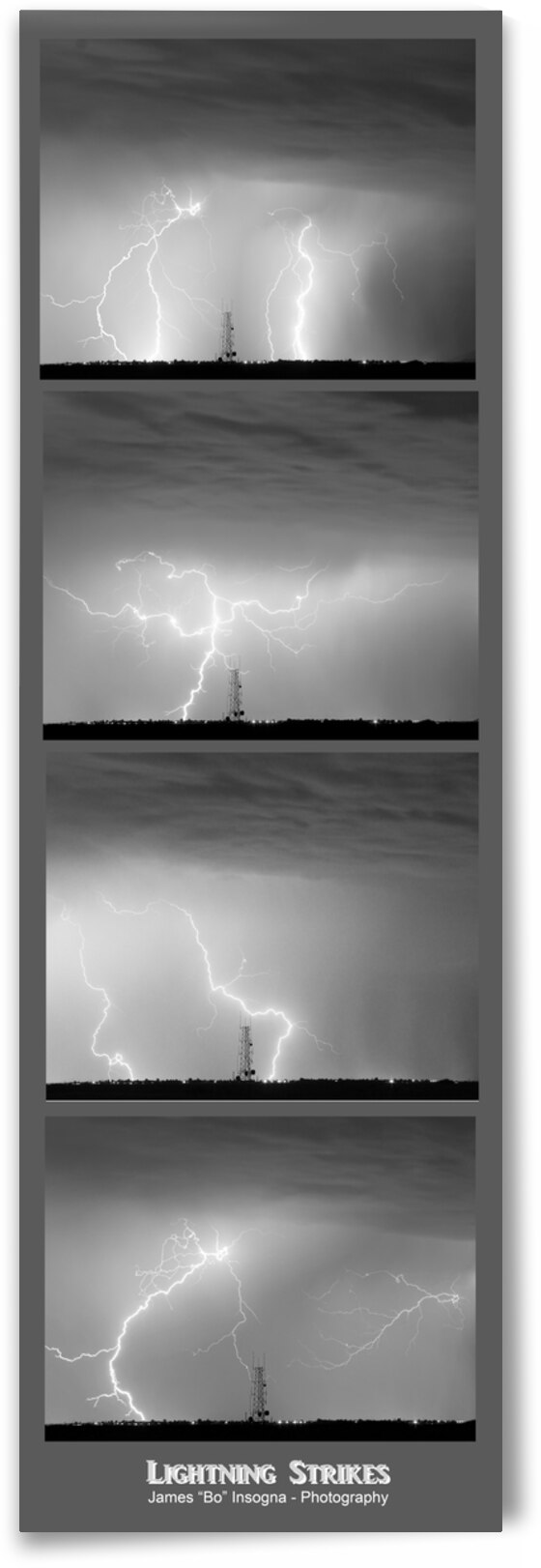 Lightning Strikes 4 Image Vertical Progressio by Bo Insogna