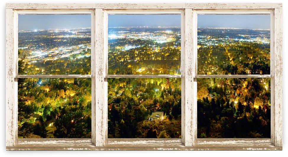 City Lights Picture Window Frame Photo Art by Bo Insogna