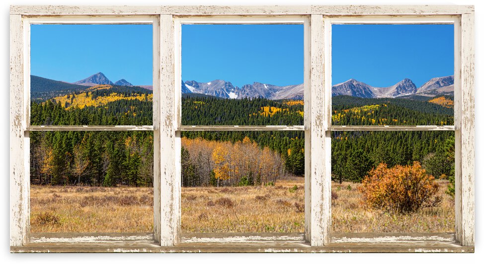 High Elevation Rocky Mountain Peaks Barn Window by Bo Insogna