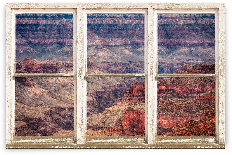 Rustic Window View Grand Canyon by Bo Insogna