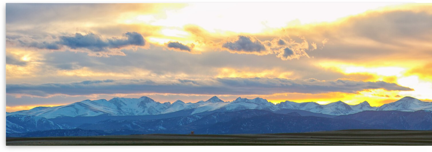 Rocky Mountain Lookout Sunset Panorama20x60 by Bo Insogna