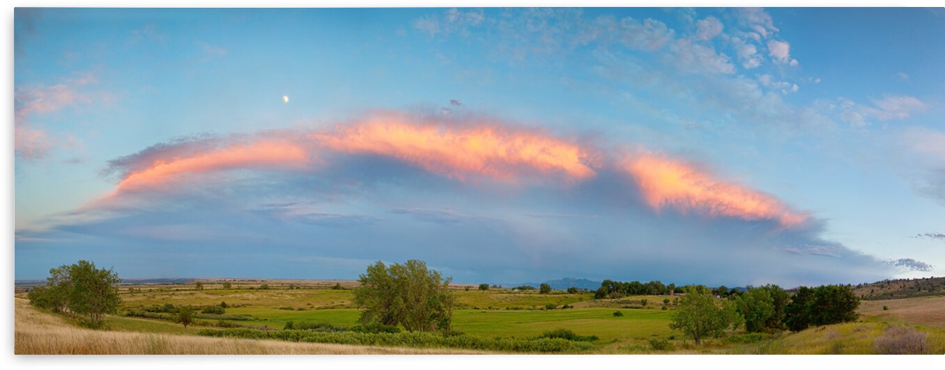 Sunset Storm Moon Longmont Boulder CO Panoram by Bo Insogna