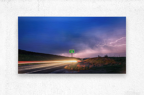Cruising Highway 36 Into Storm  Metal print