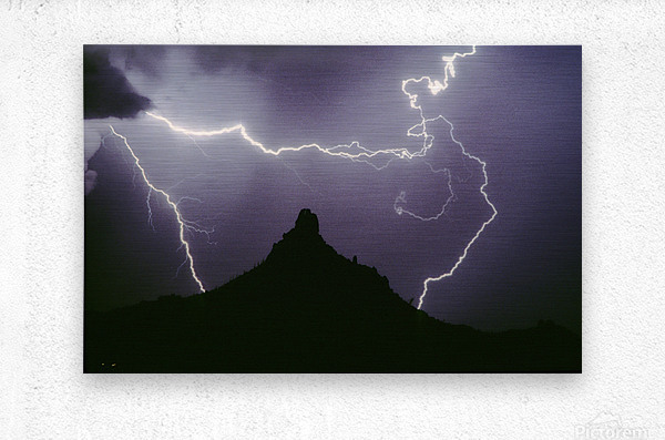 Pinnacle Peak Lightning Bolt Surrounded  Impression metal
