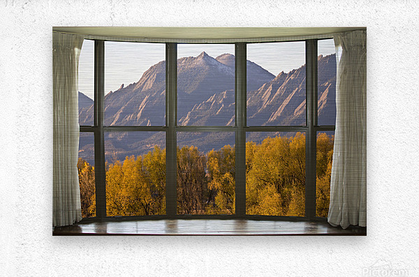 Boulder Flatirons Autumn Bay Window View  Metal print