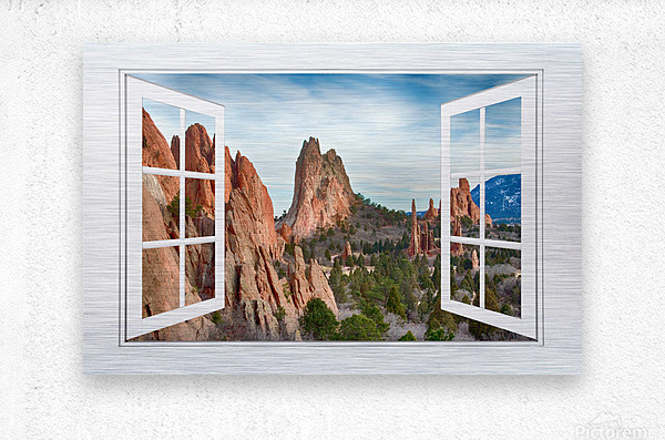 Garden of the Gods White Picture Open Window View  Metal print