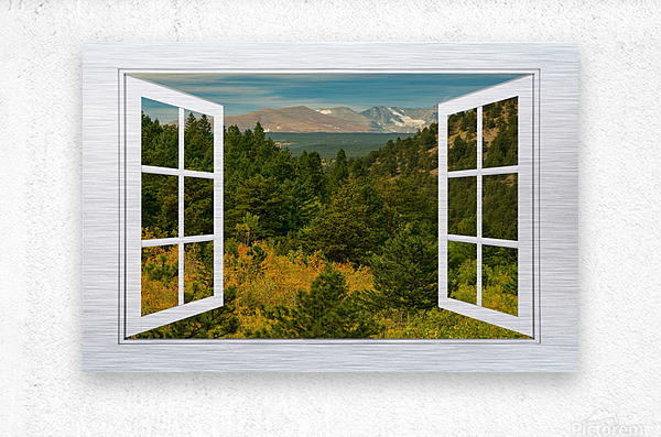 Autumn Rocky Mountain Open White Picture Wind  Metal print