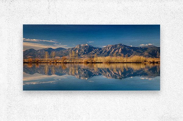 Boulder Colorado Rocky Mountains Flatirons Reflections  Metal print