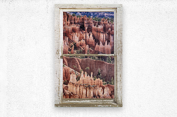 Bryce Canyon Utah View Through White Window  Metal print