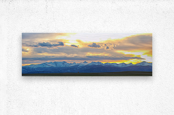 Rocky Mountain Lookout Sunset Panorama20x60  Metal print