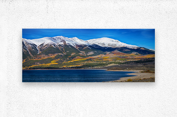 Twin Lakes Colorado Autumn Panorama  Metal print