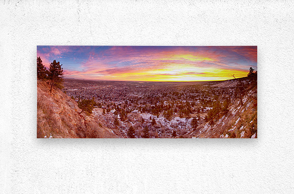 Boulder Colorado Colorful Sunrise Wide Pano  Metal print