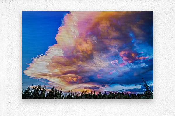 High Elevation Forest Sunset Sky Timed Stack  Metal print